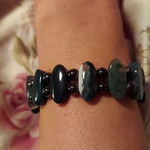 Agate Bracelet Greens, Browns